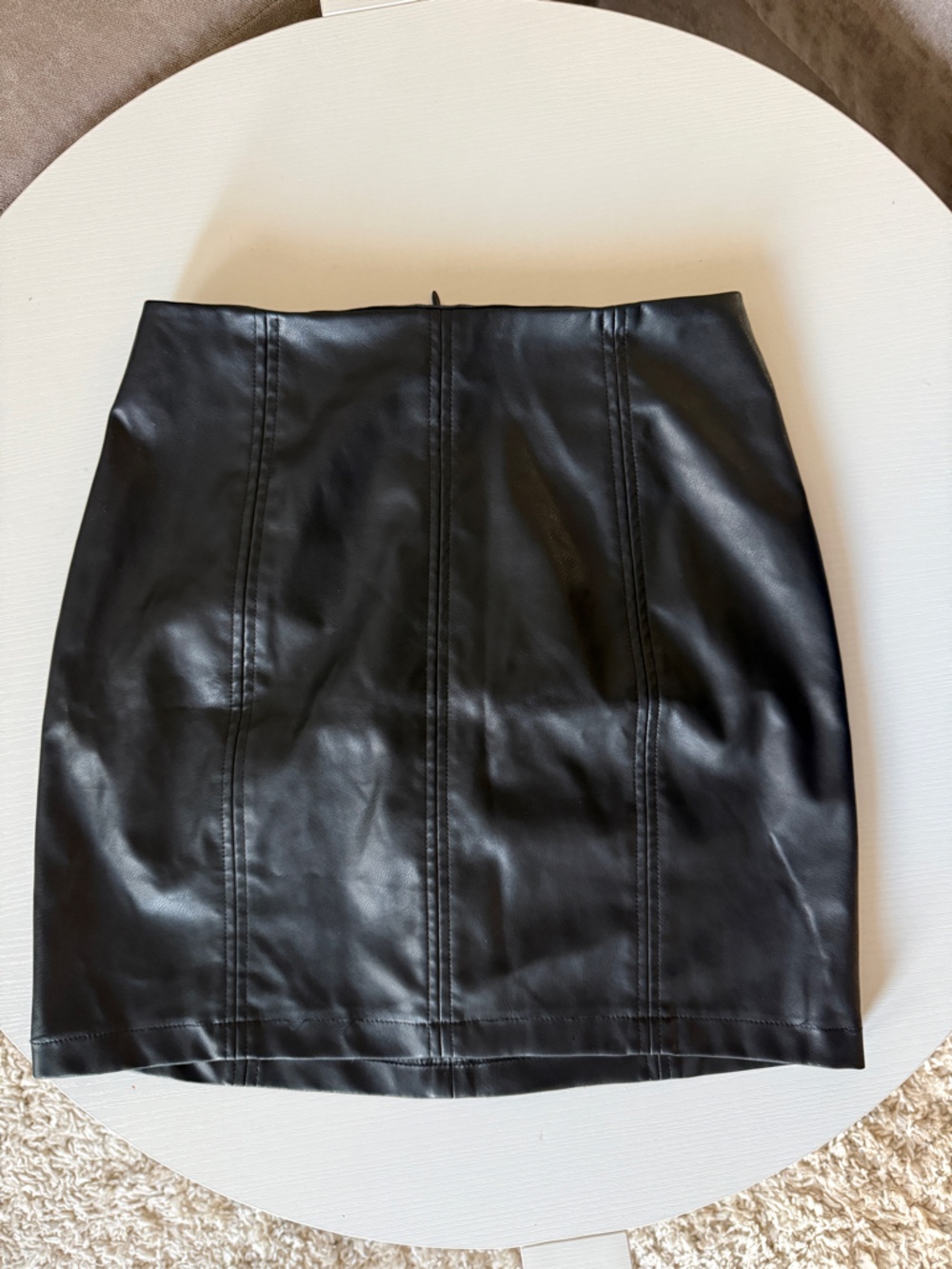Mango Black Faux Leather Pencil Skirt
